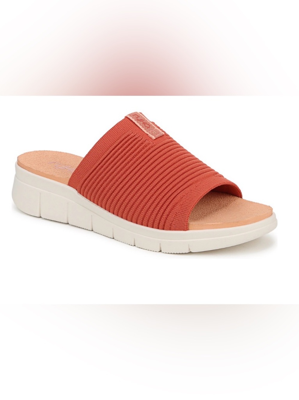 Active USA Coral Ribbed Slide Sandal with Cream Sole
